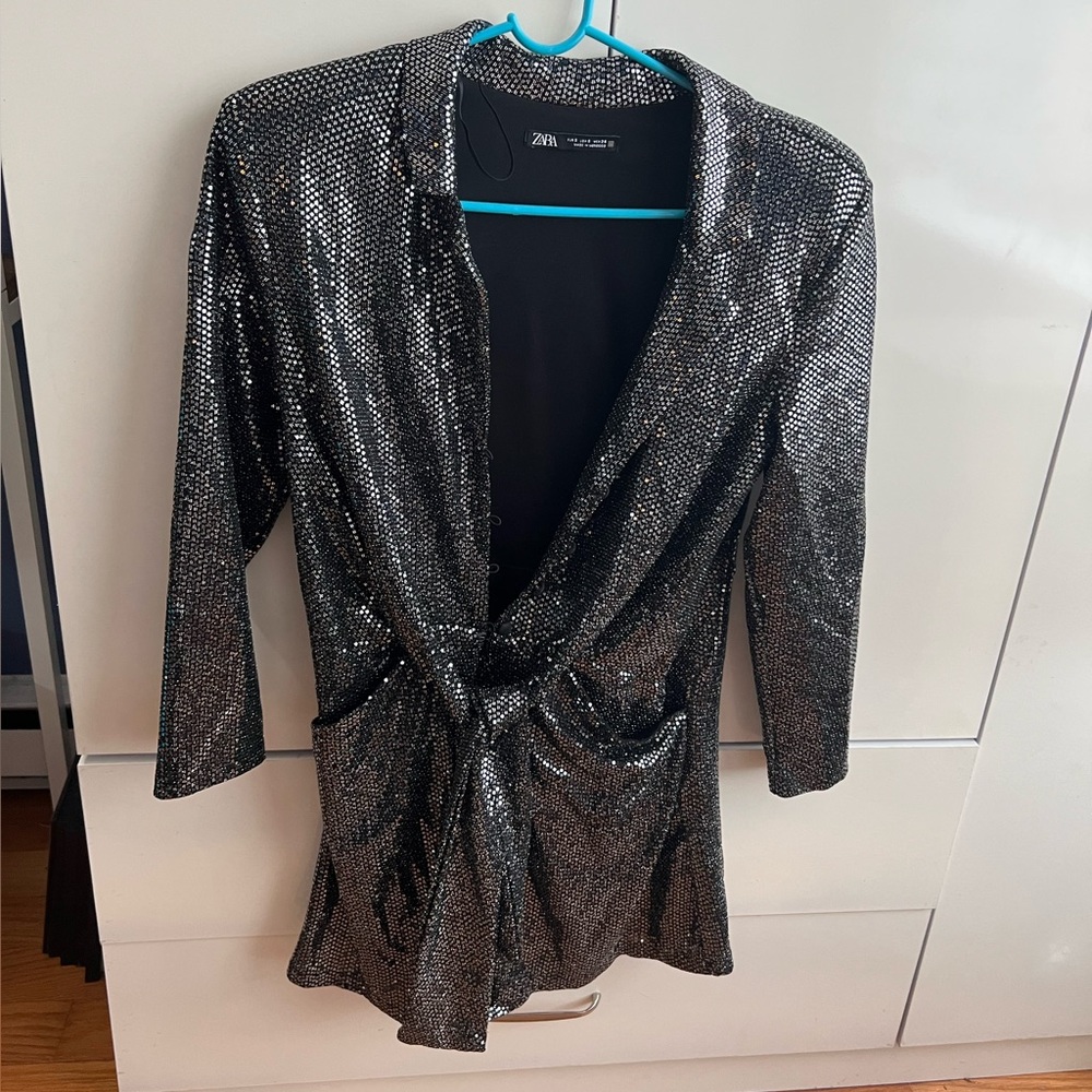 Zara Sequined Blazer Dress
